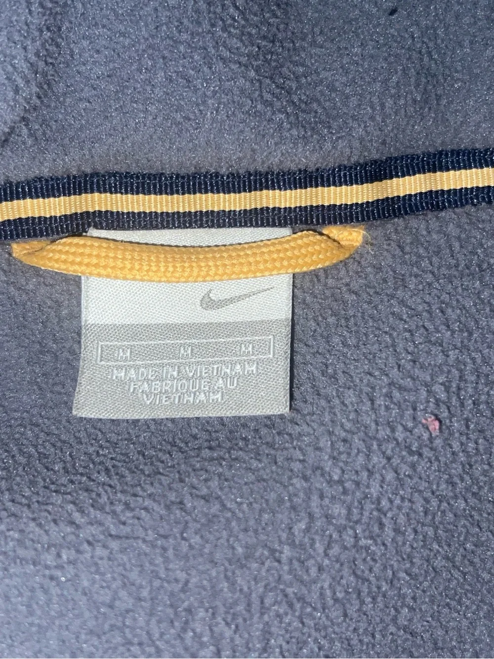 Nike Men’s Navy Windbreaker Jacket with Gold Stripe Accents